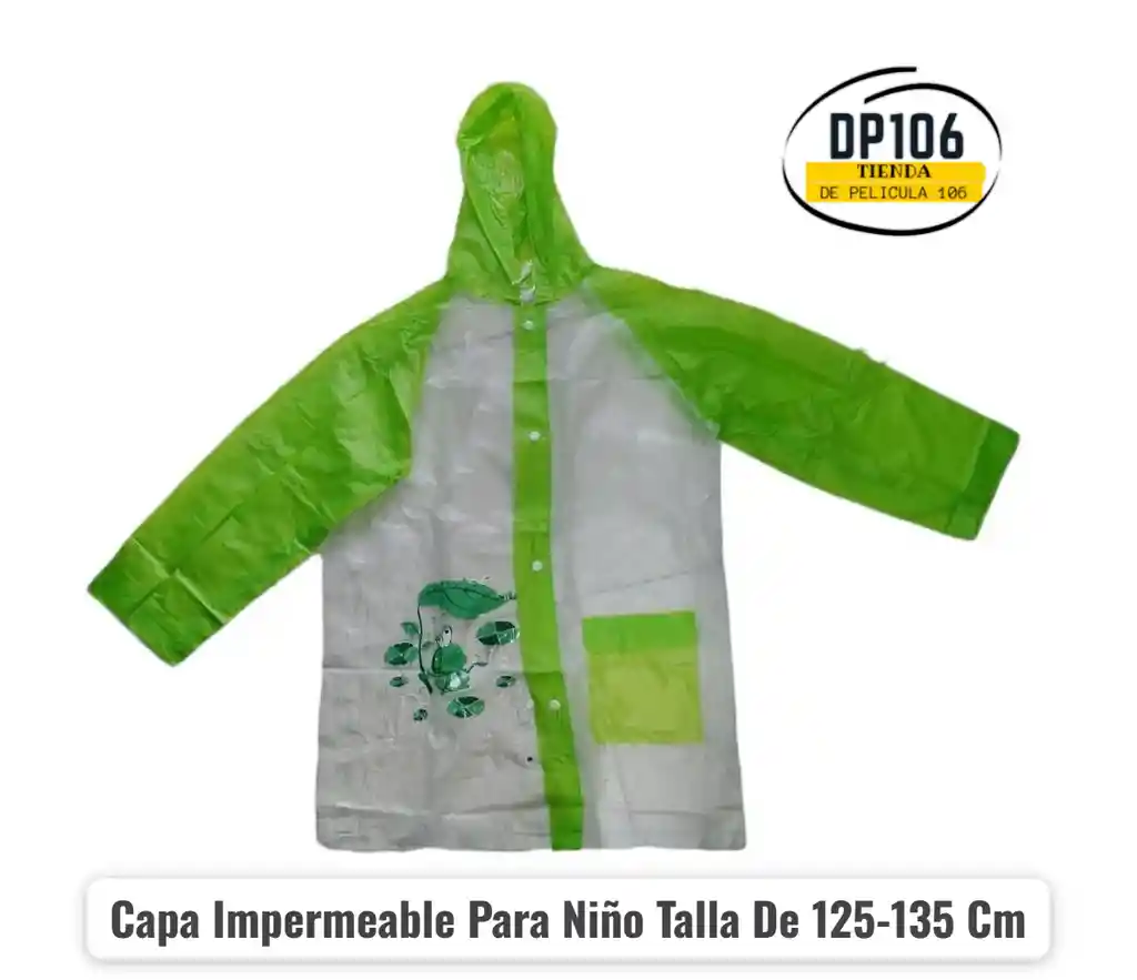 Capa Impermeable Para Niño Talla De 125-135 Cm