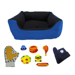 Cama Grande Impermeable Mas Cobija Grande Mas Guante Mas Juguete Azul Claro