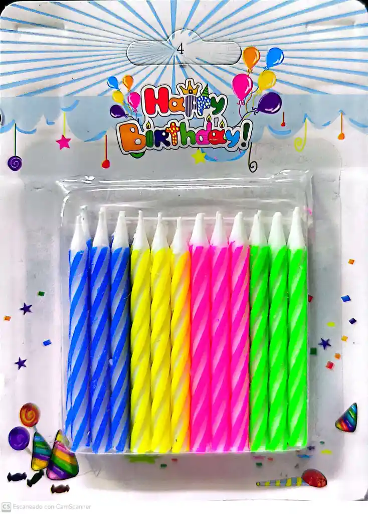 Vela Sencilla X24 Colores Hx 04