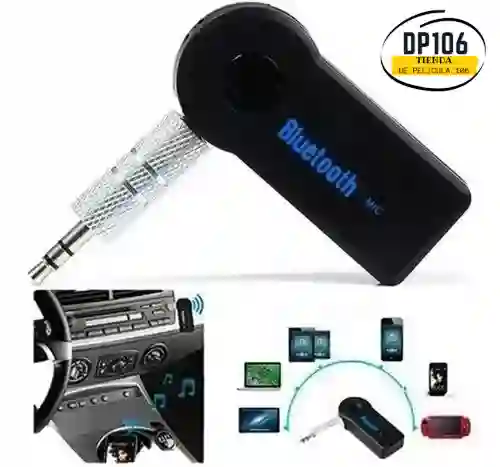 Adaptador Bluetooth Audio Auxiliar Bateria Recargable 3.5mm