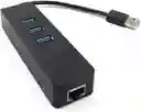 Hub Usb Tipo C » 3 Puertos Usb 3.0 + 1 Ethernet Rj45 Gigabit
