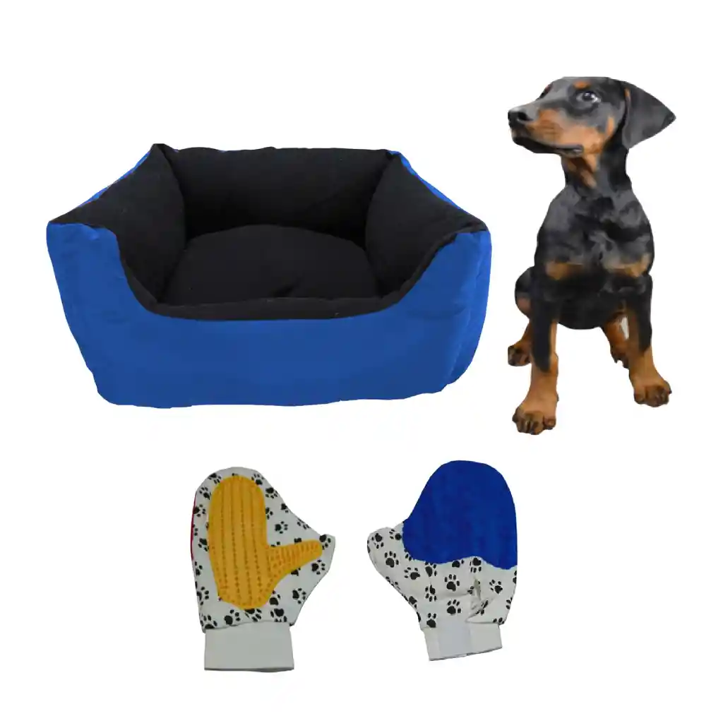 Cama Gigante Impermeable Mas Guante Azul Claro