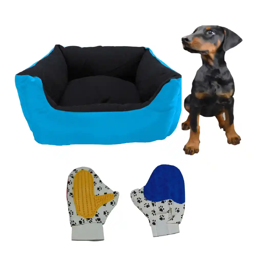 Cama Gigante Impermeable Mas Guante Celeste