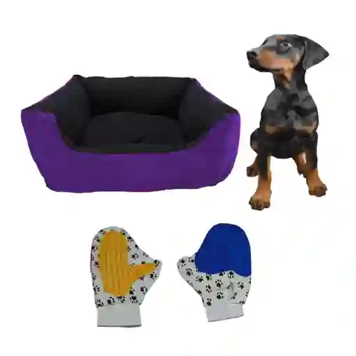 Cama Gigante Impermeable Mas Guante Morado
