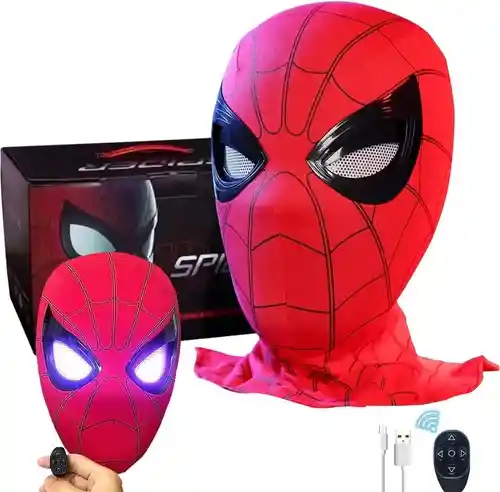 Mascara Led Spiderman Parpadea Hombre Araña