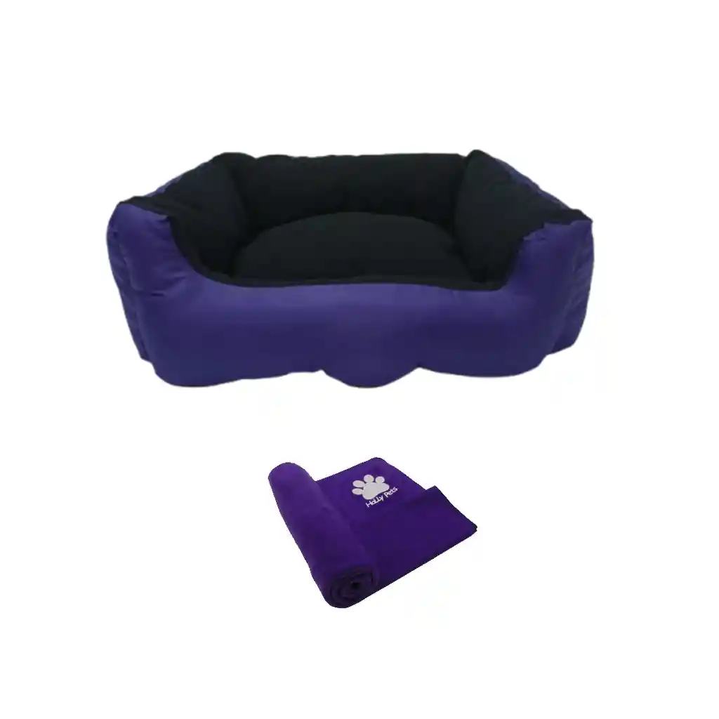 Cama Gigante Impermeable Mas Cobija Grande Morado