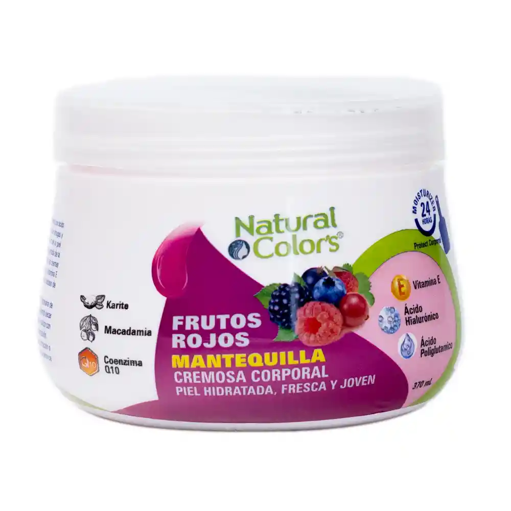 	 Mantequilla Cremosa Corporal Natural Colors Frutos Rojos 370ml
