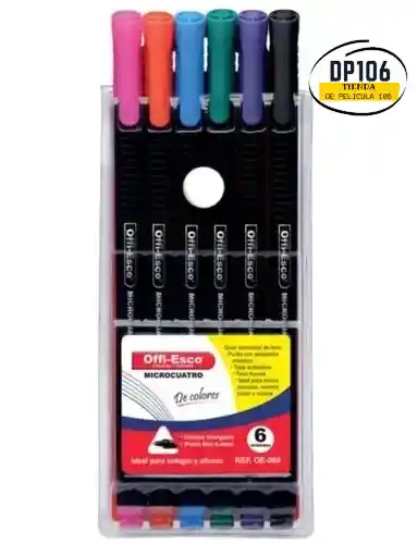 Micropunta / Microcuatro De Colores Offi-esco X 6 Und