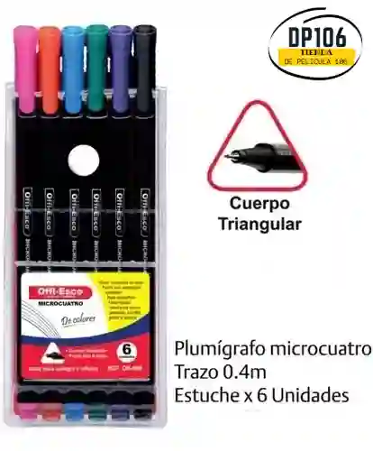 Micropunta / Microcuatro De Colores Offi-esco X 6 Und