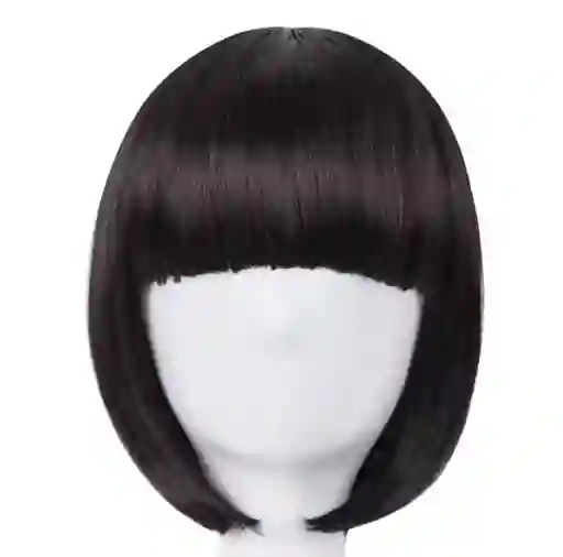 Peluca Corta Con Capul Negro Para Fiesta Cosplay