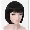 Peluca Corta Con Capul Negro Para Fiesta Cosplay