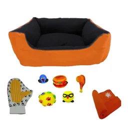 Cama Gigante Impermeable Mas Cobija Grande Mas Guante Mas 1 Juguete Grande Naranja