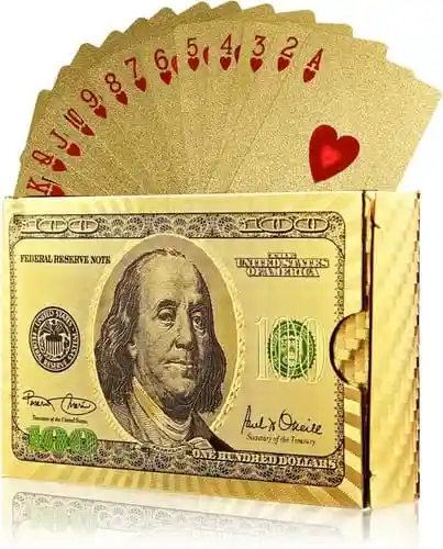 Cartas Poker Doradas Naipes Mazo Ultra Fino Impermeable