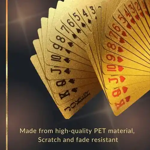 Cartas Poker Doradas Naipes Mazo Ultra Fino Impermeable