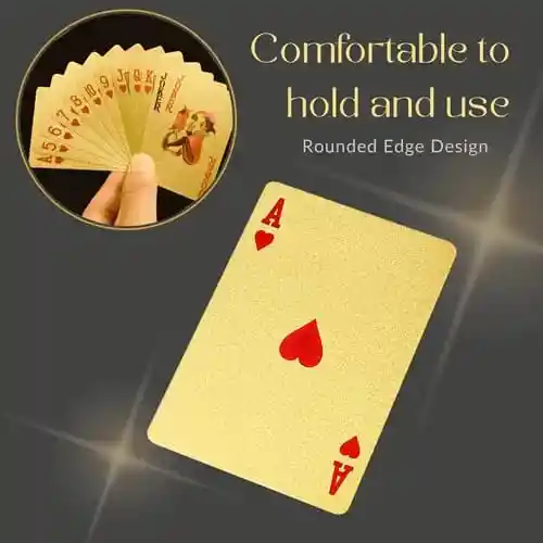 Cartas Poker Doradas Naipes Mazo Ultra Fino Impermeable