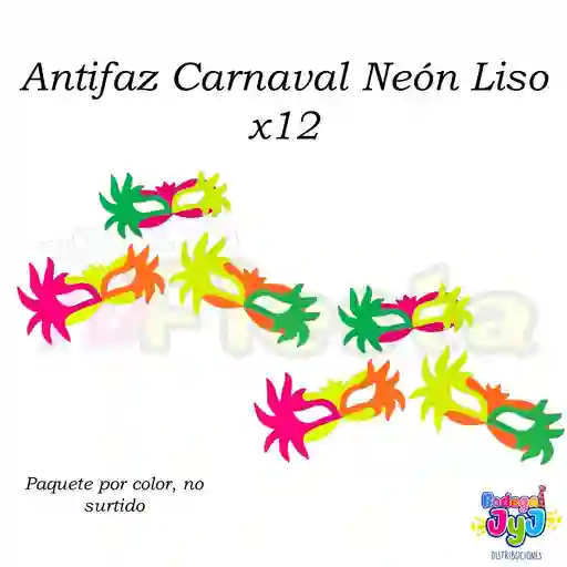 Antifaz Carnaval Neon X12