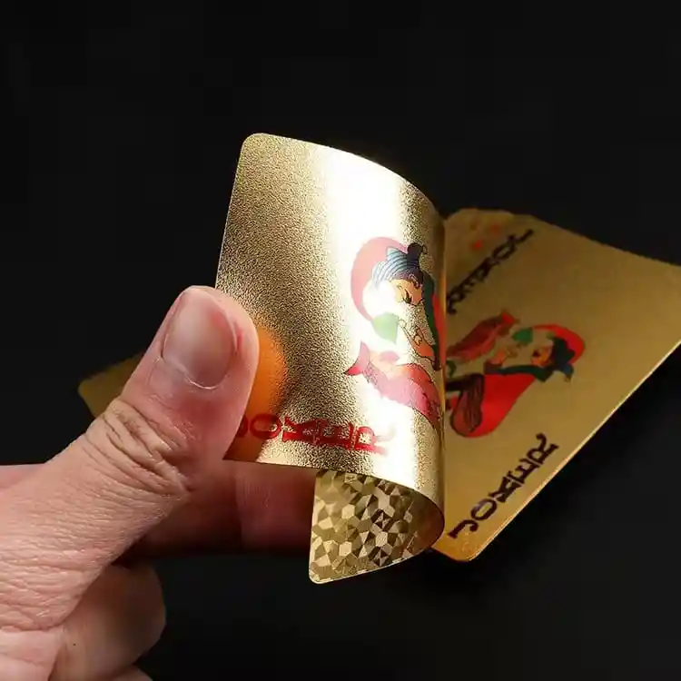 Cartas Doradas De Póker En Plástico Impermeable