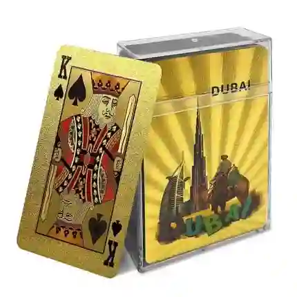 Cartas Doradas De Póker En Plástico Impermeable
