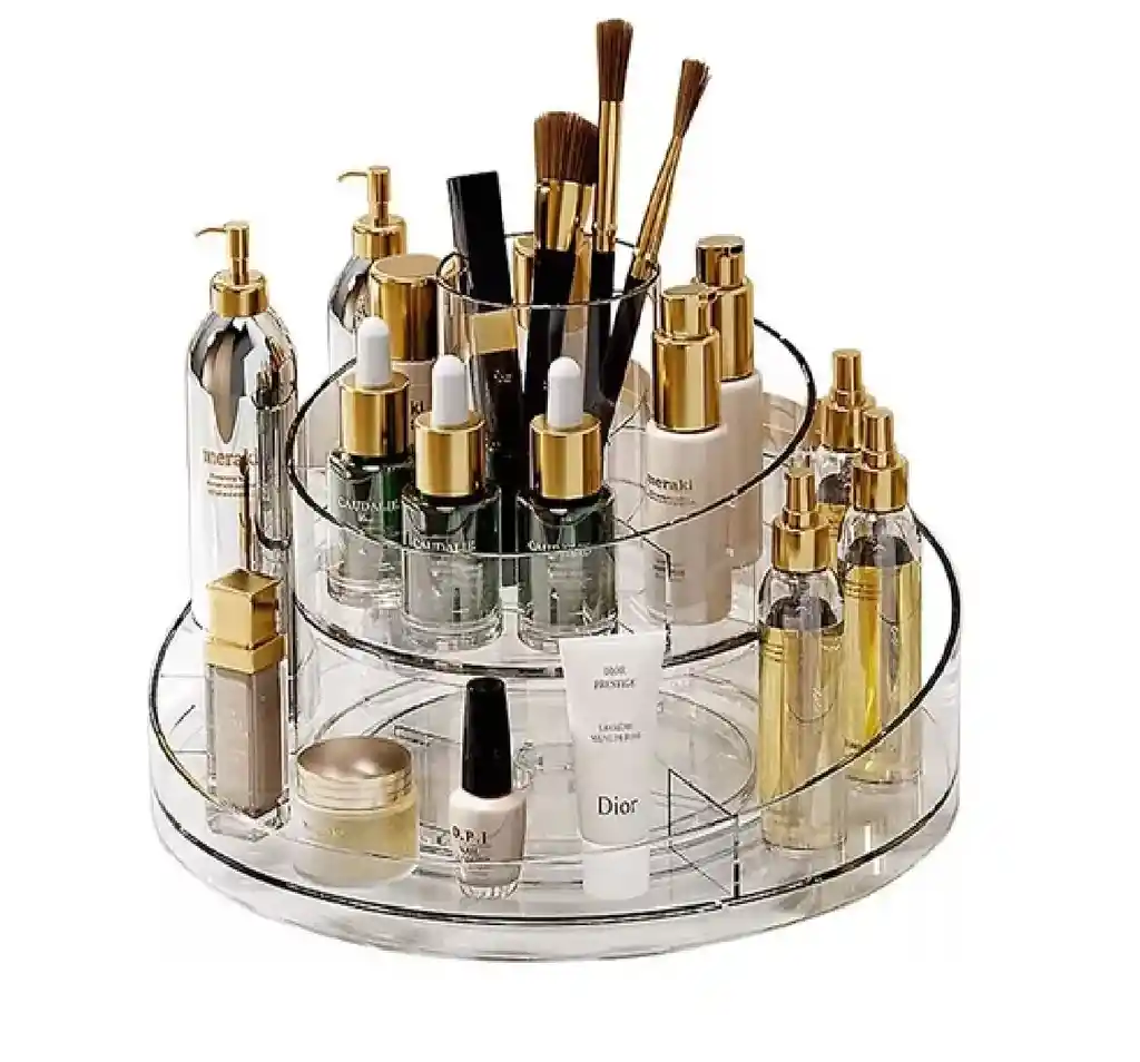 Organizador De Maquillaje Multifuncional Giratorio 360 De 1 Nivel