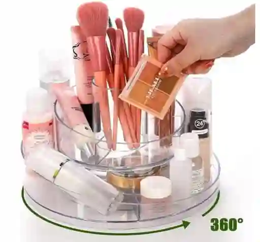 Organizador De Maquillaje Multifuncional Giratorio 360 De 1 Nivel