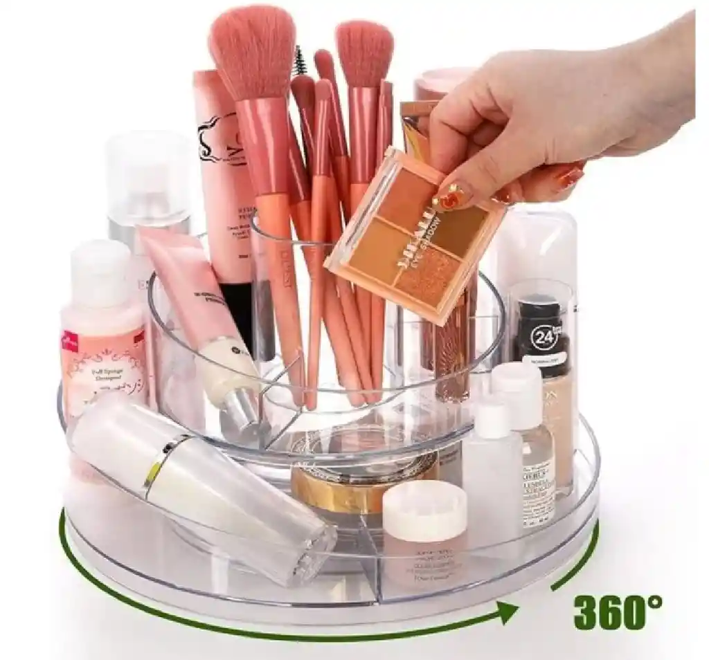 Organizador De Maquillaje Multifuncional Giratorio 360 De 1 Nivel