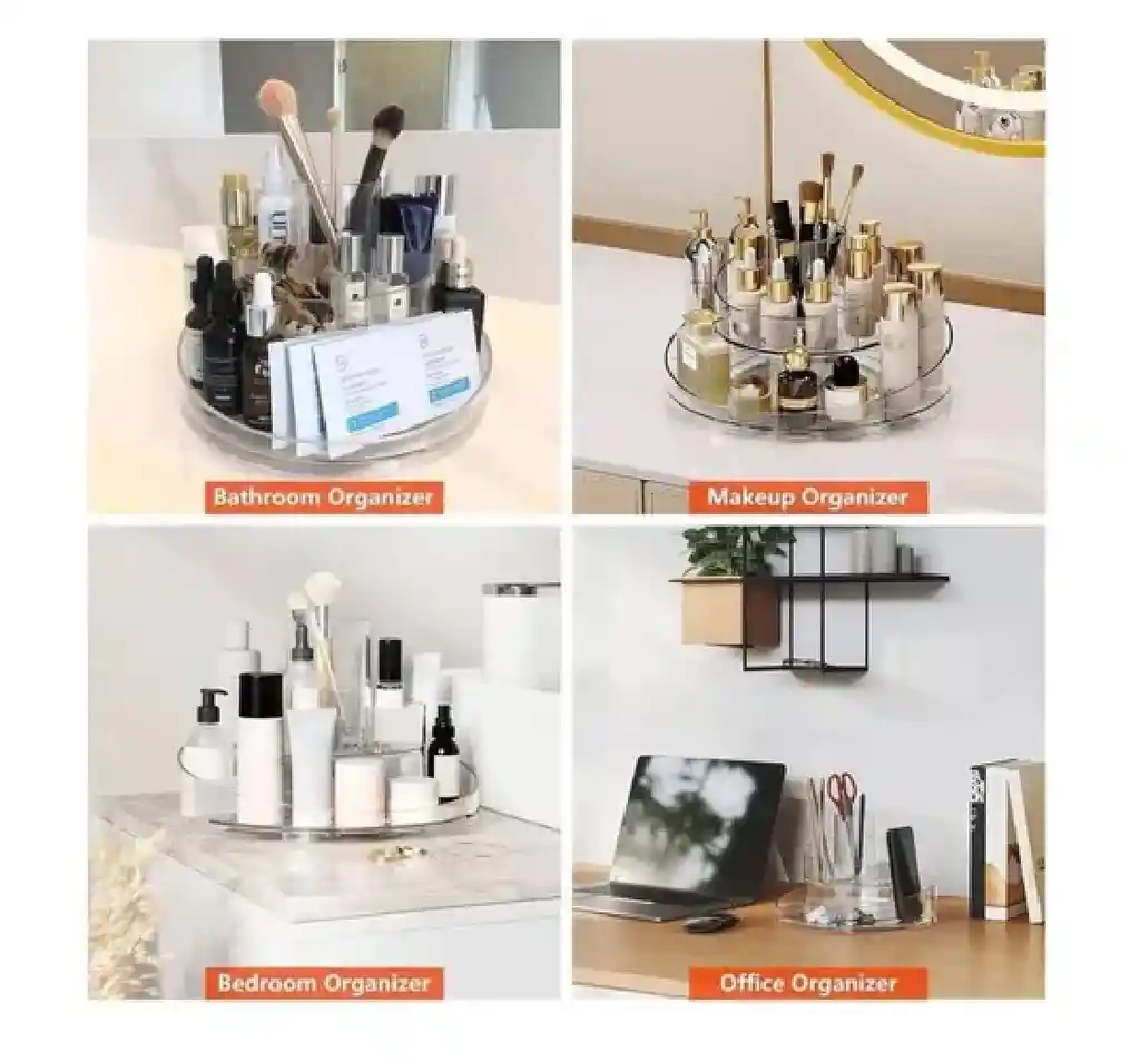 Organizador De Maquillaje Multifuncional Giratorio 360 De 1 Nivel
