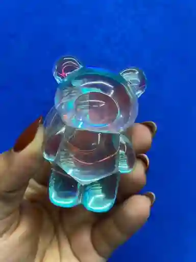 Soporte Pop Sockets Para Todo Tipo De Celular | Pegante | Trifuncional | Fashion Oso Transparente Tornasolado