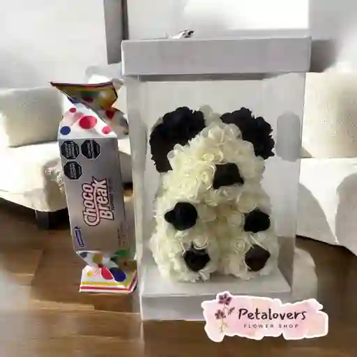 🤍 Oso De Rosas Eternas – Edición Panda Elegante 🐻🌹 Chocobreak