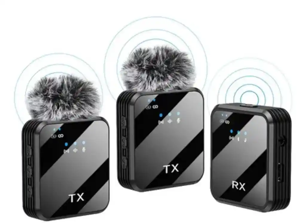 Micrófono 2 De Solapa Inalámbrico Para Videos Y Transmisiones