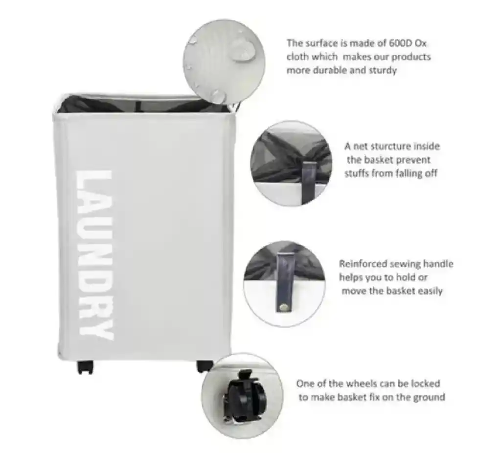Cesta Para Ropa Plegable Organizador De Lavanderia