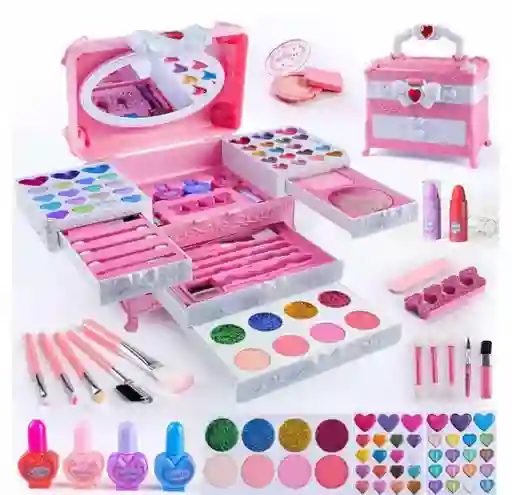 Kit De Maquillajes Para Niñas Lavable No Toxico 63 Piezas