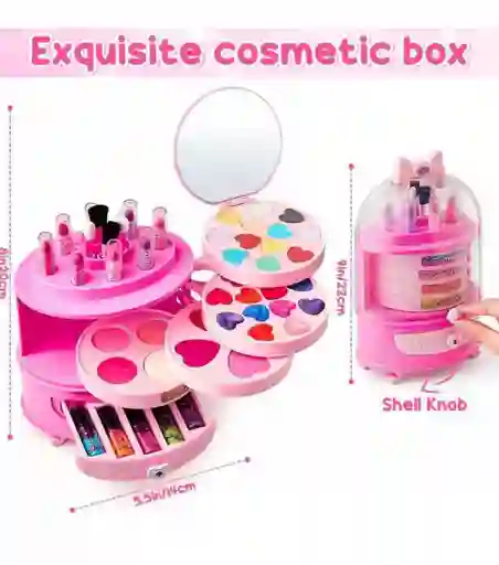 Kit De Maquillajes Para Niñas Lavable No Toxico 52 Piezas