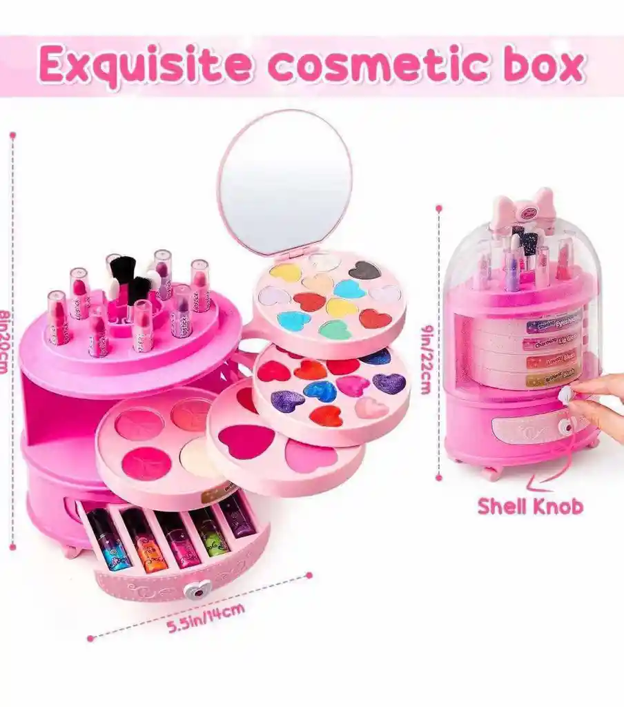 Kit De Maquillajes Para Niñas Lavable No Toxico 52 Piezas