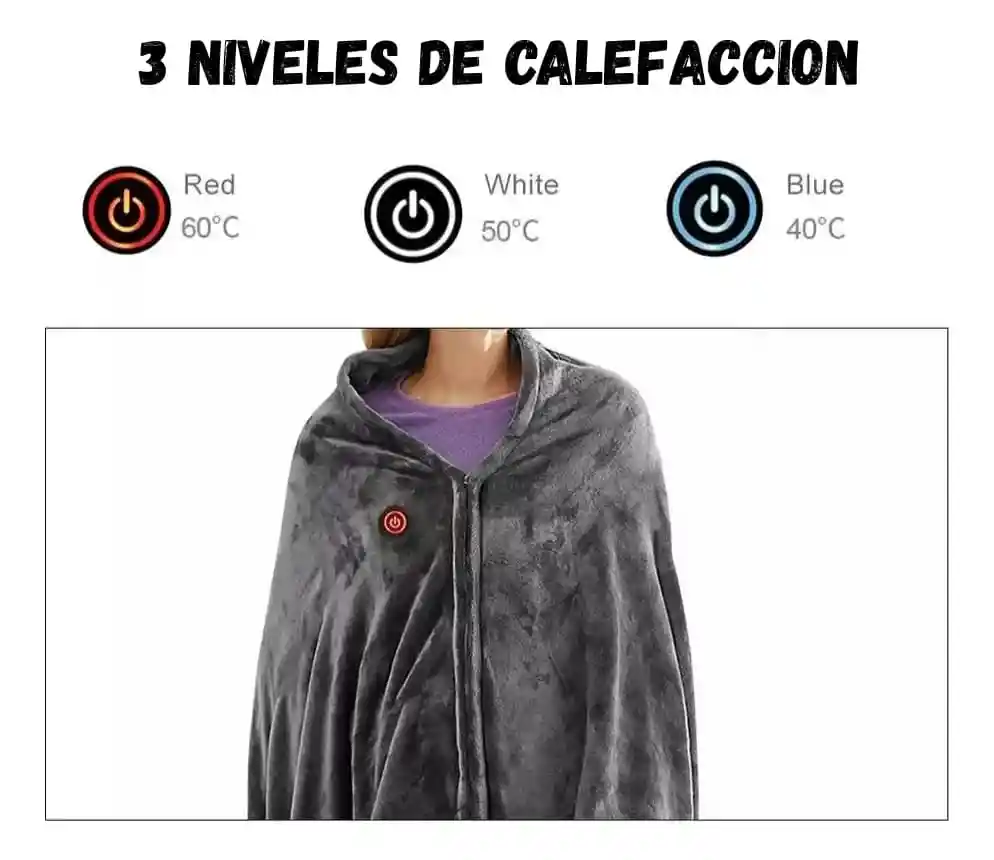 Cobija Electrica Manta De Calefaccion 3 Niveles Térmicos