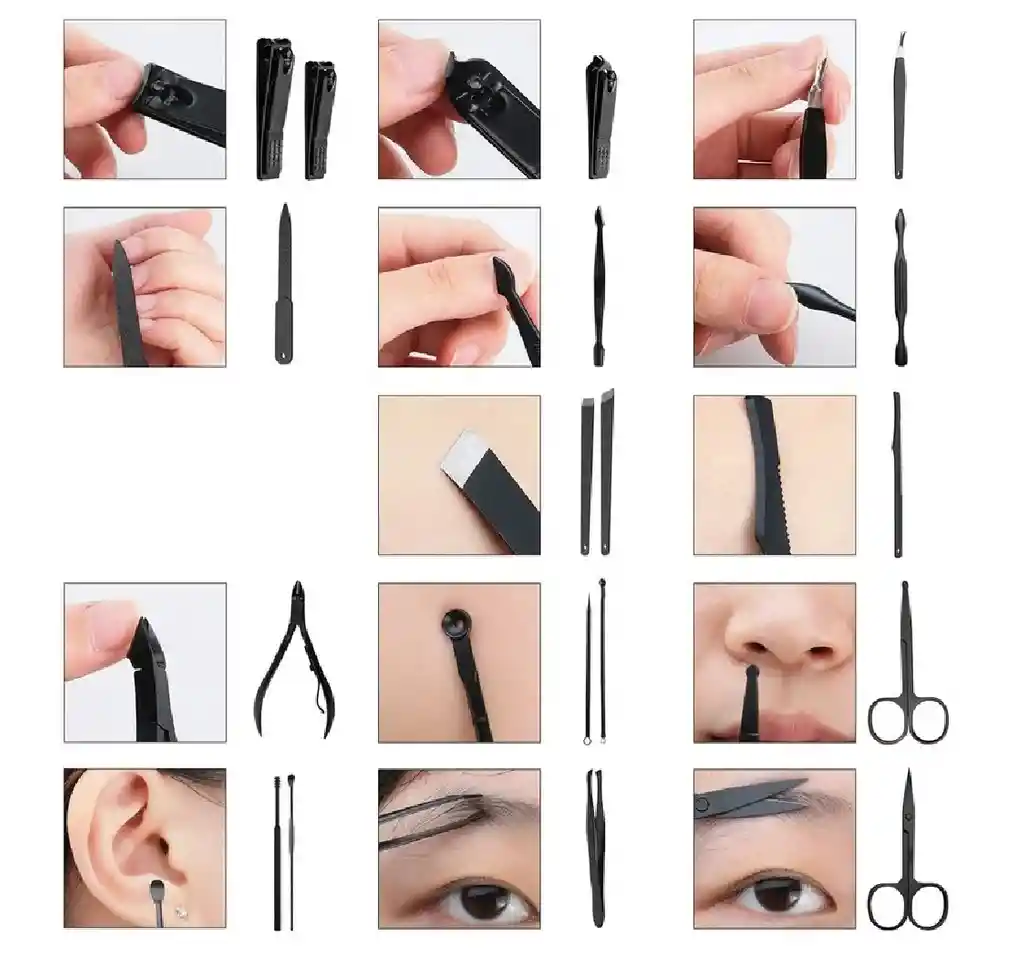 Kit Manicure Grande Estuche De Lujo Corta Uñas Y Accesorios