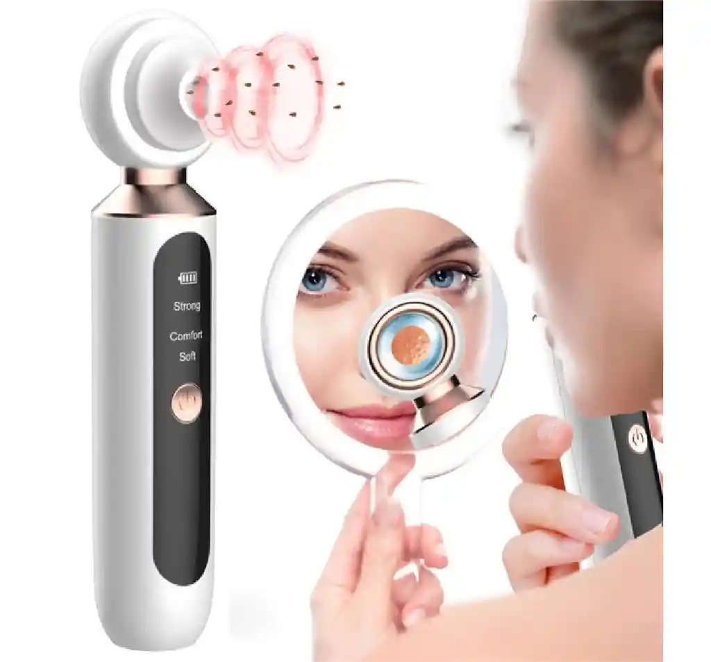 Extractor De Espinillas Y Puntos Negros Recargable Con Lupa Led