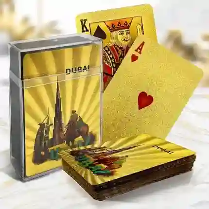 Cartas Doradas De Póker En Plástico Impermeable