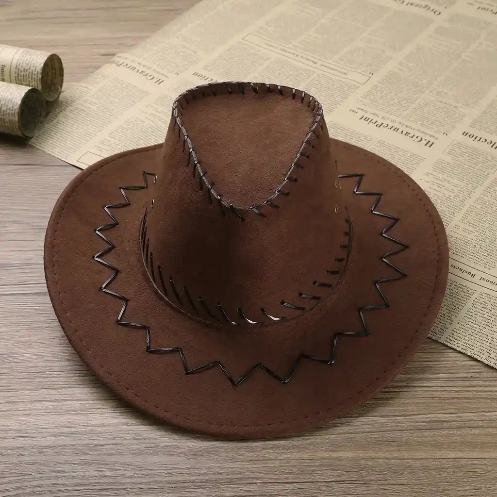 Sombrero Vaquero Clásico Gamuzado Para Adulto Cafe Disfraz Halloween