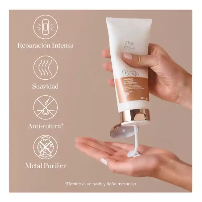 Acondicionador Para Reparar Cabellos Dañados Wella Fusion 1000ml