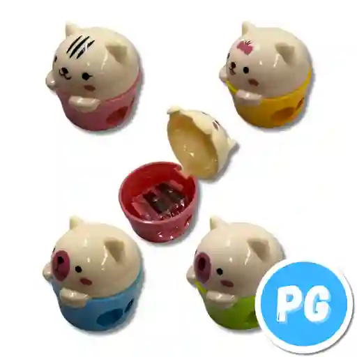 Tajalapiz Plastico Gato 2 Huecos Con Deposito - Se Envia Un Color Unisex