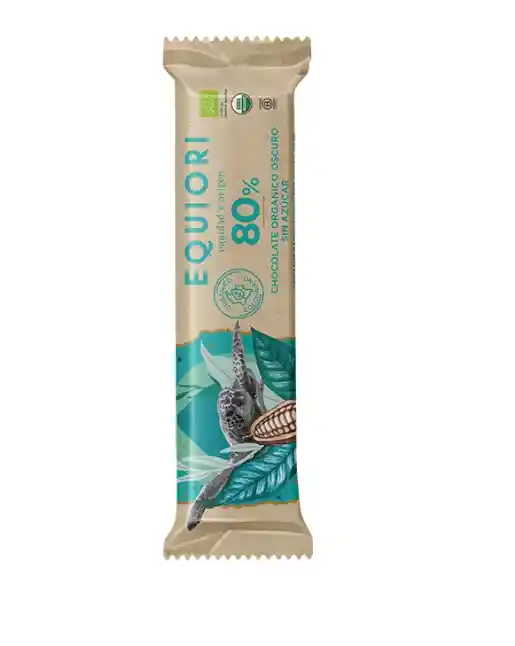 Barra De Chocolate Organico Al 80% Sin Azucar X 11gr Equiori