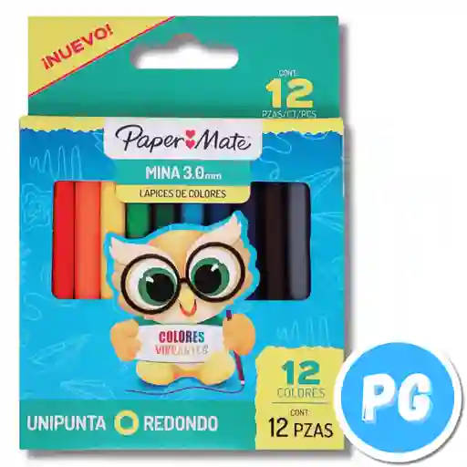 Caja Color Paper Mate X12 Unds Unipunta Corto