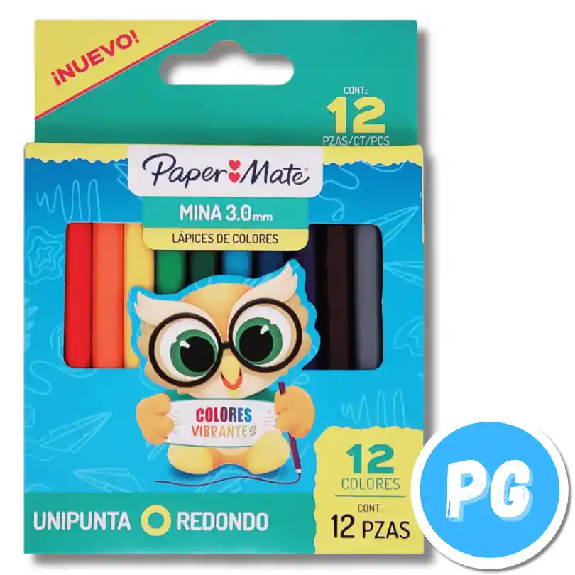 Caja Color Paper Mate X12 Unds Unipunta Corto