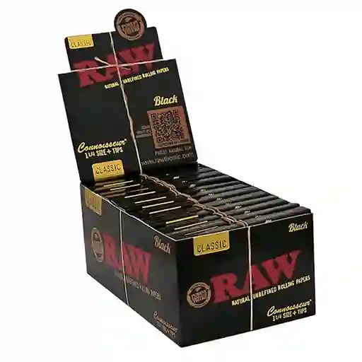 Cueros - Papeles Raw Black Classic 1.1/4 + Tips