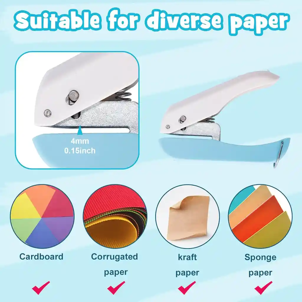 Mini Perforadora Círculo 6,4mm Corte Papel Portatil