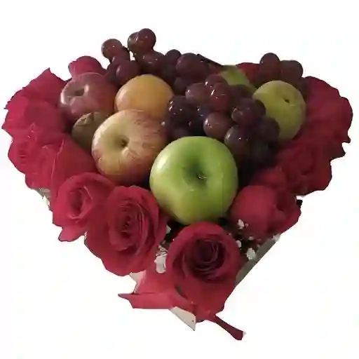 Corazón De Rosas Y Frutas