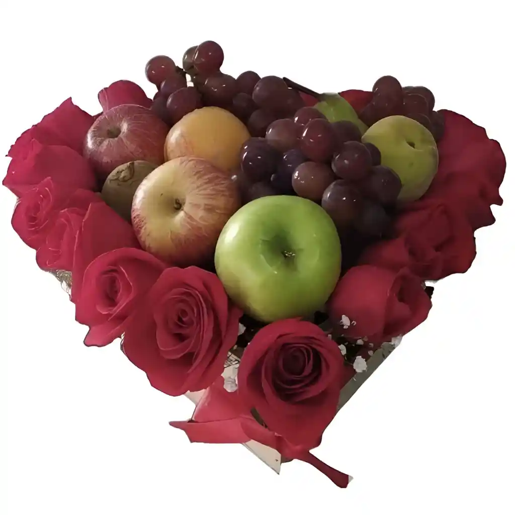 Corazón De Rosas Y Frutas
