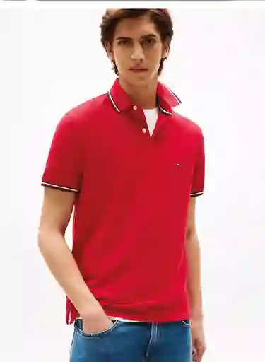Camiseta Polo Rojo Logo Tommy Hilfiger Tall S