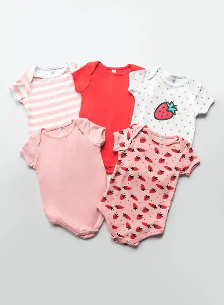 Body Manga Corta Niña X5 0/3 Meses-blanco