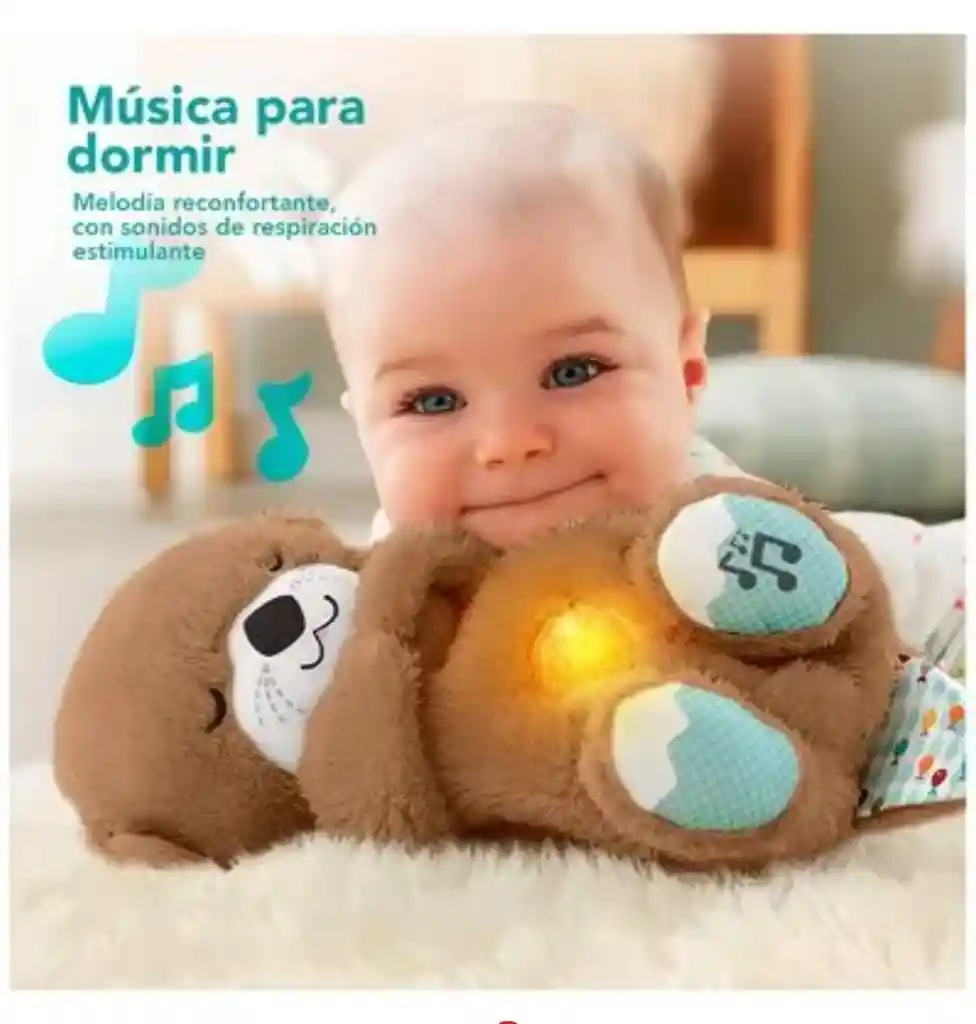 Peluche Nutria Musical Movimientos Y Luces Cafe Oscuro